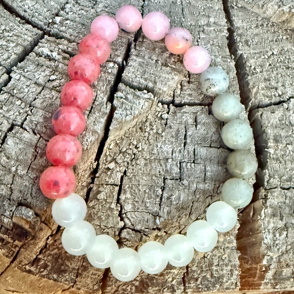 Brand New Gemstone Bracelet Strawberry & Rose Quartz, Moonstone Labradorite - Picture 2 of 7